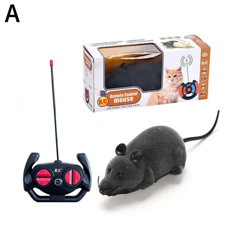 Cat-themed four-way remote-controlled flocked simulated infrared electric pet toy mouse - Image 1